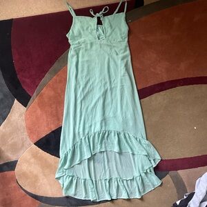 Wild Fable Women's High-Low Hem Chiffon Midi Dress Aqua green